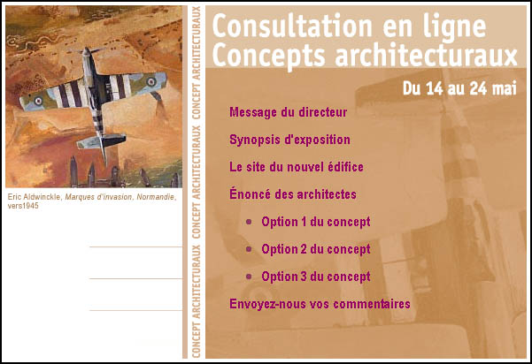 Page Internet de la Consultation en ligne – concepts architecturaux