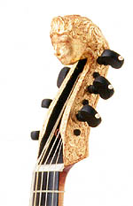 Pardessus de viole - Tte sculpte couverte de feuilles d'or