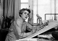 Pauline Boutal at her drafting table, 
1950.