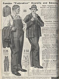 Salopettes portes avec chemise 
de 
travail, Eaton's Fall Winter 1919-1920.