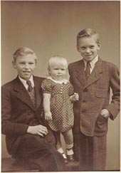 Chris, Ella et Sigvard Bennedsen, vers 1946