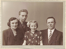 Anna, Sigvard, Ella et Frederik Bennedsen, vers 1953