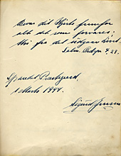 Page du livret de confirmation de Chris et une note du vicaire Sigurd Jensen