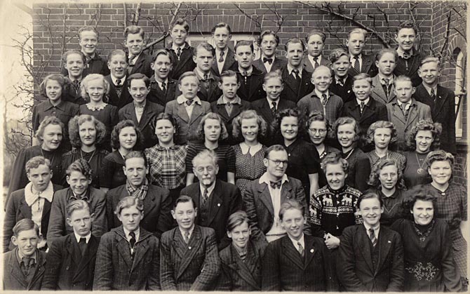 Photo de la classe de Chris Bennedsen, vers 1945. (Collection privée)