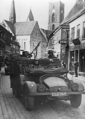 Soldats allemands quittant Ribe, Danemark, après la Libération, 1945