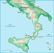 Carte d’Italie montrant les Pouilles