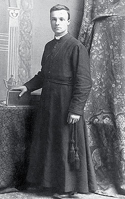 Le frre Andr lors de la prononciation de ses vœux perptuels, 1874