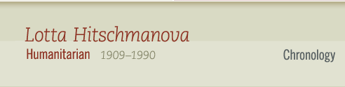 Lotta Hitschmanova, 1909-1990 Humanitarian - Chronology