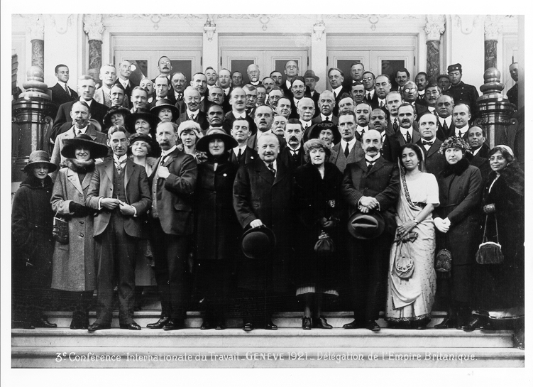Délégation de l'empire britannique à la troisième Conférence international du travail Genève, 1921 - ANC, détail de PA122487