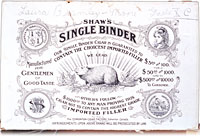 Étiquette de boîte à cigares : Shaw's Single Binder