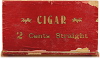 Étiquette de boîte à cigares : 2 Cents Straight
