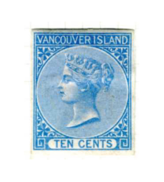 Timbre de dix cents de l'le de Vancouver non dentel