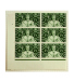 Bloc de six timbres de un shilling et trois pence