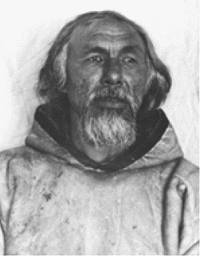 Photo en noir et blanc de Harry, le chef des Aivilingmiuts