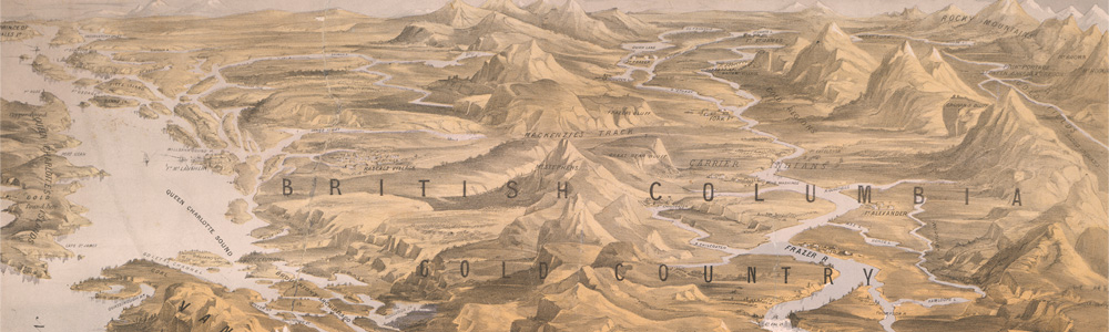Carte de la vallée du fleuve Fraser en Colombie-Britannique, 1858