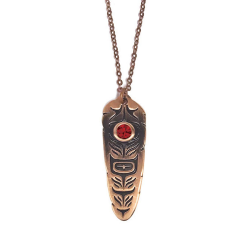 Sacred Feather Necklace - Ruby