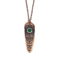 Sacred Feather Necklace - Emerald