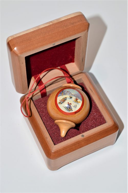Wooden Christmas Ornaments - Toboggan Downhill