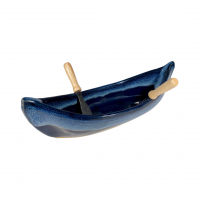 Canoe dip pot from Maxwell Pottery in Northern Lights colour