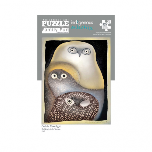 Ningiukulu Teevee Puzzle – Owls in Moonlight