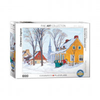 Winter Morning in Baie St-Paul Puzzle by Canadian Artist Clarence