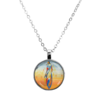 Maxine Noel Not Forgotten Dome Glass Necklace