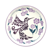 Porcelain Art Plate - Hummingbird (Purple) by