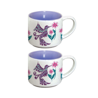Ceramic Espresso Mugs - Set of 2 (Hummingbird) by Kwakwaka'wakw artist Francis Dick