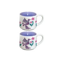 Ceramic Espresso Mugs - Set of 2 (Hummingbird) by