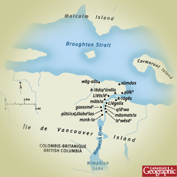Carte - Embouchure de la rivire Nimpkish - Canadian Geographic
