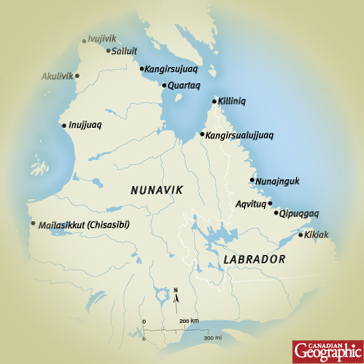 Carte - Le Nunavik (le Qubec arctique) et le Labrador - Canadian Geographic