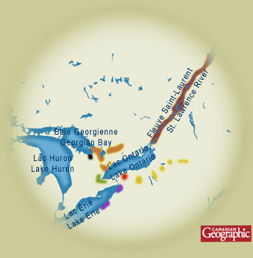 Map - Lower Great Lakes / St. Lawrence Valley - Canadian Geographic