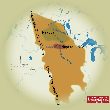Map - Nakoda and Nuptadi/Nueta territories - Canadian Geographic