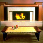 Manteau de cheminée et Table-tigre