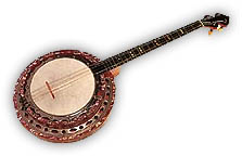 Banjo ténor à quatre cordes - MMPM no 996.6.2 / Prêt du Musée des musiques populaires de Montluçon