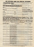 Order form, Eaton's Wallpaper Book 
1933.