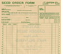 Seed order form, Eaton's Seeds 
Catalogue, 1938.