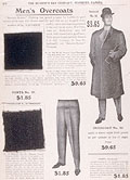Men's overcoats with fabric sample, 
Hudson's Bay Company Autumn Winter 1910-11, p. 118.