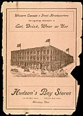Le magasin de Winnipeg, Hudson's Bay 
Company Price List Fall 1901, verso de la page de couverture.