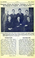 Les membres du bureau de direction du 
syndicat, 1942-1943.