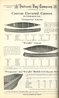 Différents modèles de 
canots, Hudson's 
Bay Company Fur Trade Depot catalogue, vers 1934, p. 112.