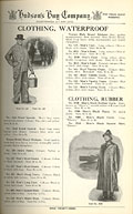 Vêtements de pluie, Hudson's Bay 
Company Fur Trade Depot catalogue, vers 1934, p. 23.