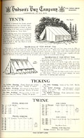 Tentes, Hudson's Bay Company Fur trade 
Depot catalogue, vers 1934, p. 79.