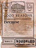 Woodward's Fall Winter 1908-1909, 
verso de la page de couverture.