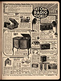 Récepteur radio et 
haut-parleur, 
Eaton's Fall Winter 1925-1926, p. 391.
