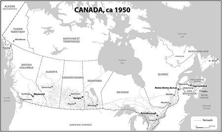 Map of Canada, 1950