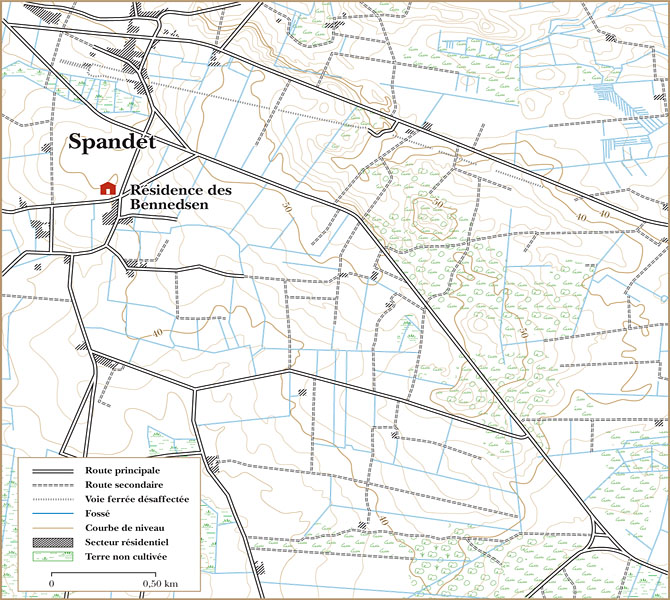 Carte topographique de Spandet 