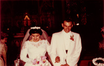 Connie et Chris, le jour de leur mariage, le 7 septembre 1959