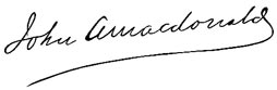 Signature de John A. Macdonald