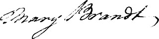 Signature de Mary Brant